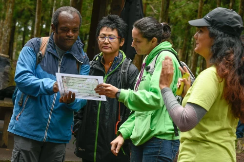 Groupe de personne pour un rallye patrimoine à Bélouve